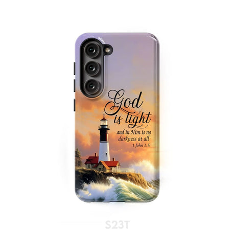 1 John 1:5 God is Light Lighthouse Christian Phone Case Samsung Galaxy S23 (Not for FE) / Tough