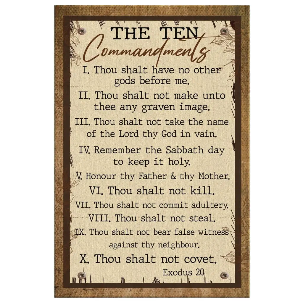 Religious Wall Art: 10 commandments wall decor