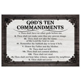 God’s Ten Commandments Wall Art Canvas, Christian Home Decor