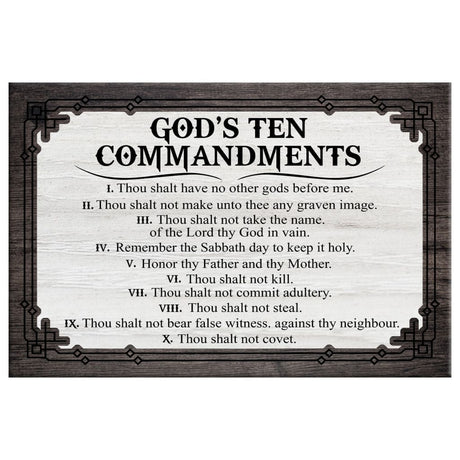 God’s Ten Commandments Wall Art Canvas, Christian Home Decor
