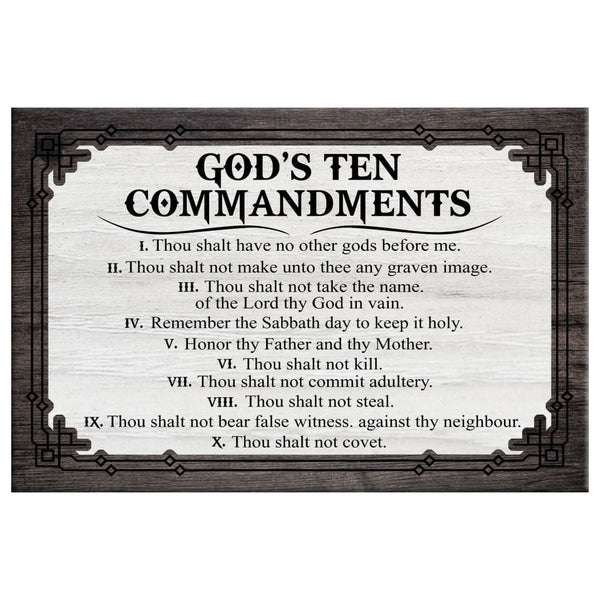 God's Ten Commandments Wall Art Canvas, Christian Home Decor Christ