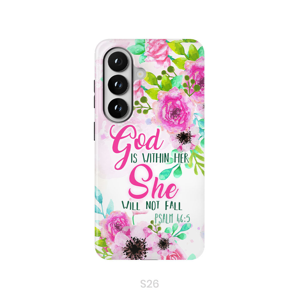 Psalm 46:5 God is within her She will not fall phone case, Christian phone cases