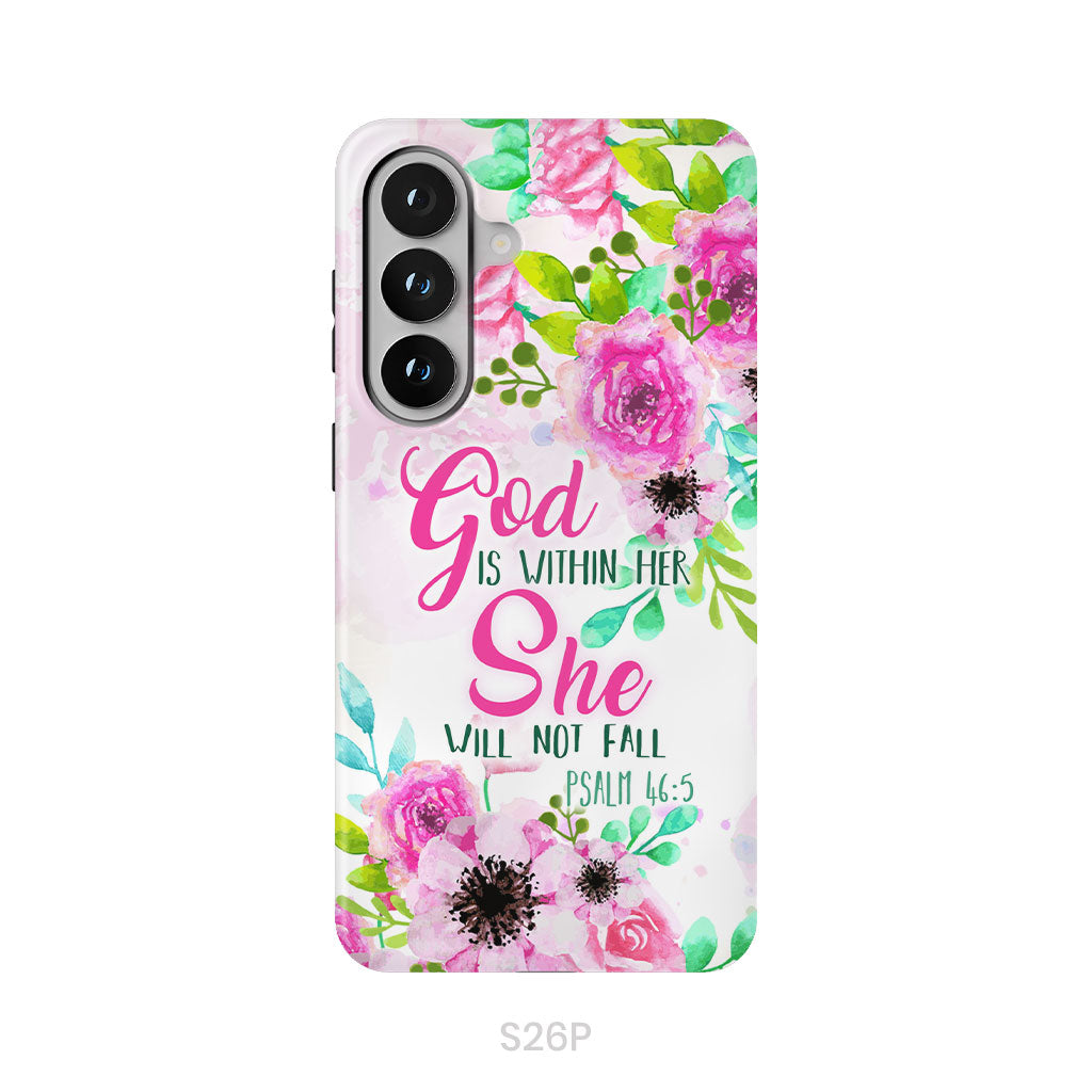 Psalm 46:5 God is within her She will not fall phone case, Christian phone cases