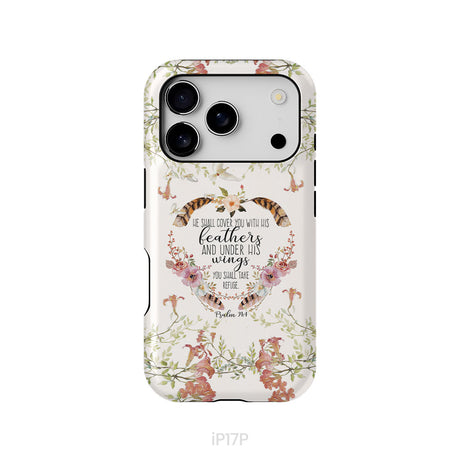 He shall cover you with his feathers Psalm 91:4 phone case