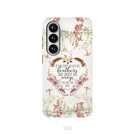 He shall cover you with his feathers Psalm 91:4 phone case