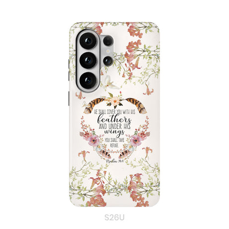 He shall cover you with his feathers Psalm 91:4 phone case