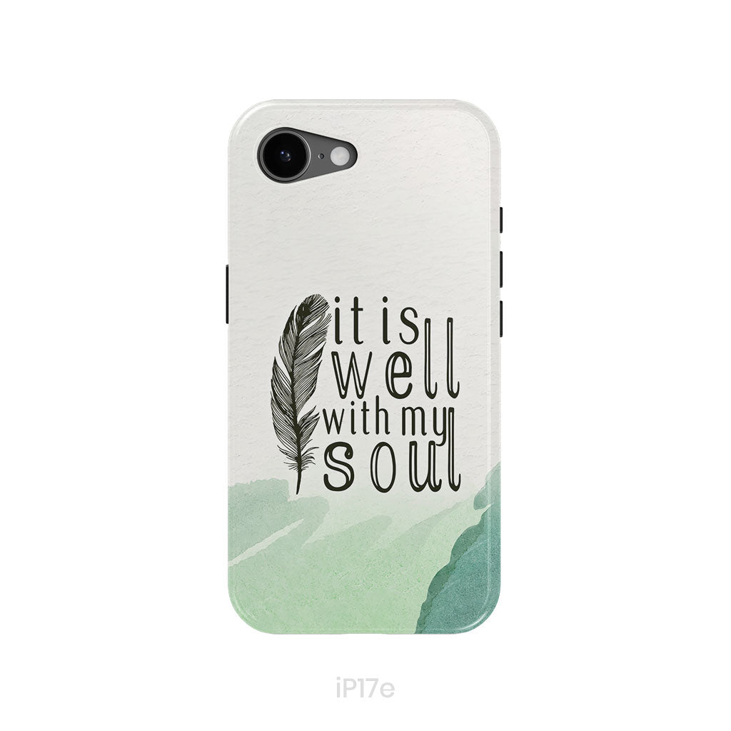 It is Well With My Soul, Feather, Phone Case