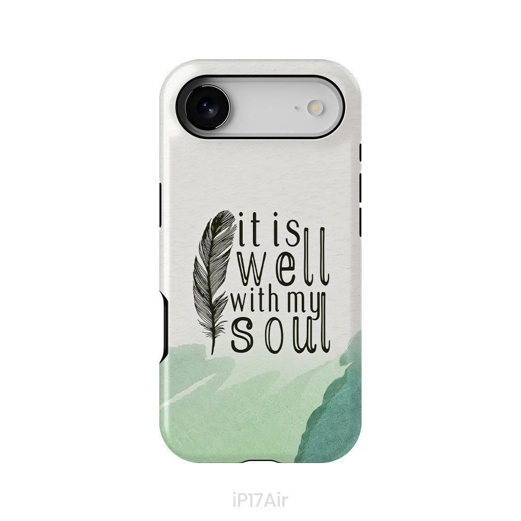 It is Well With My Soul, Feather, Phone Case