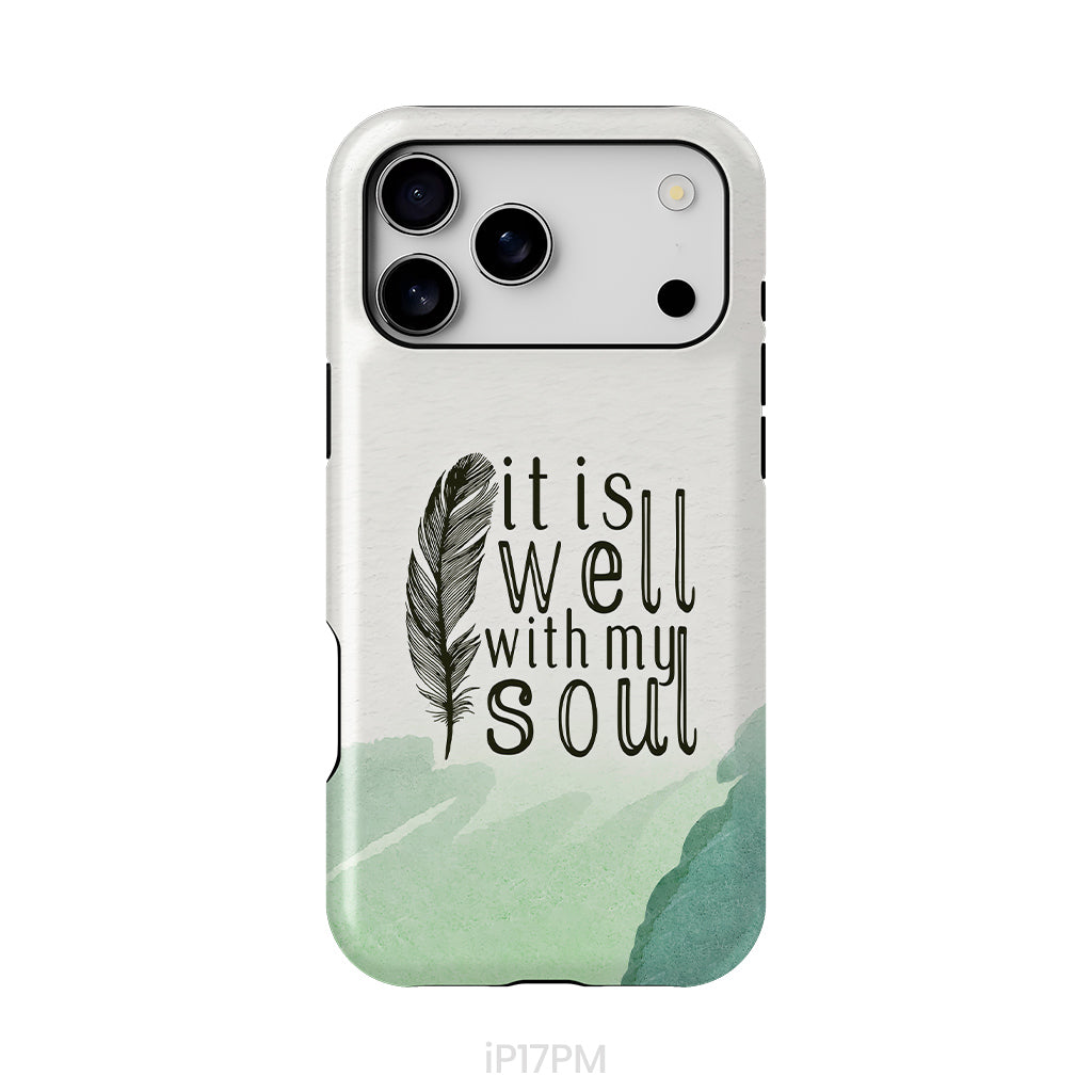 It is Well With My Soul, Feather, Phone Case