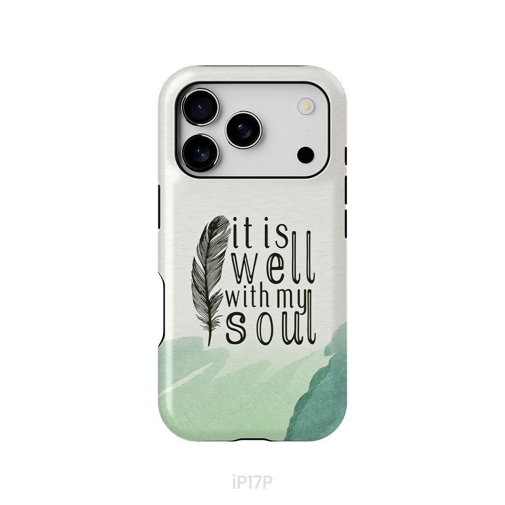 It is Well With My Soul, Feather, Phone Case