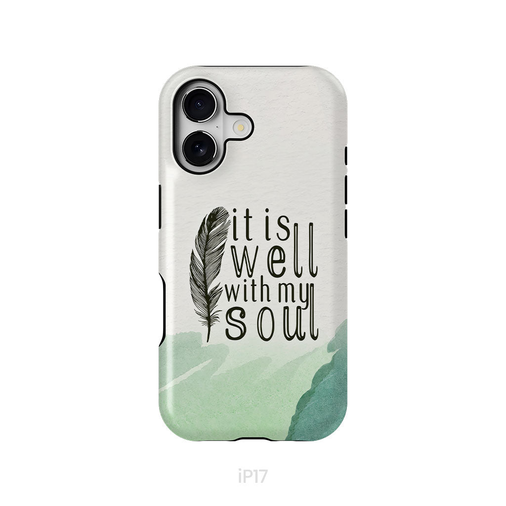 It is Well With My Soul, Feather, Phone Case