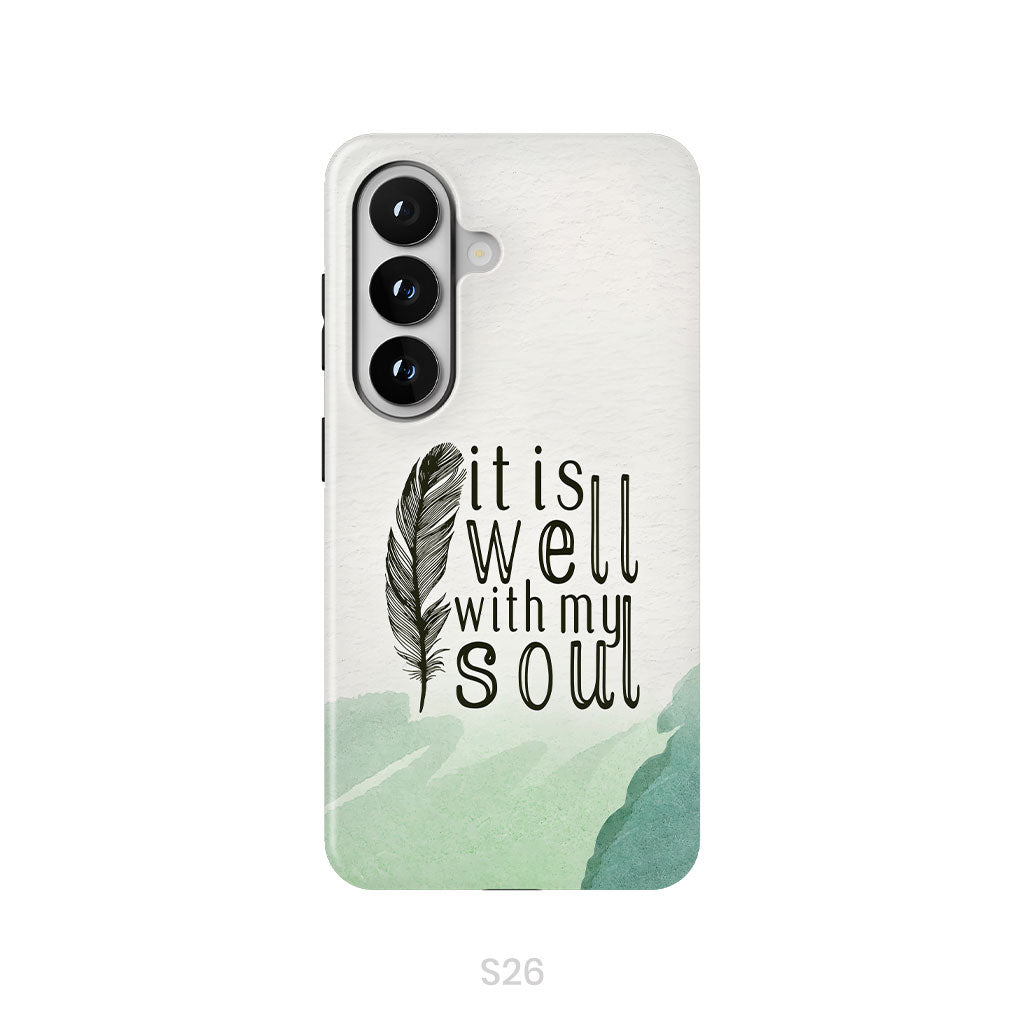 It is Well With My Soul, Feather, Phone Case