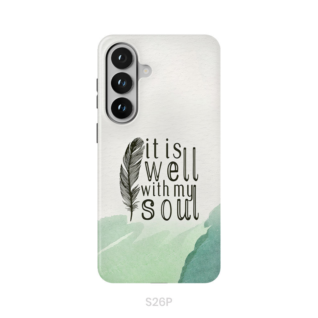 It is Well With My Soul, Feather, Phone Case