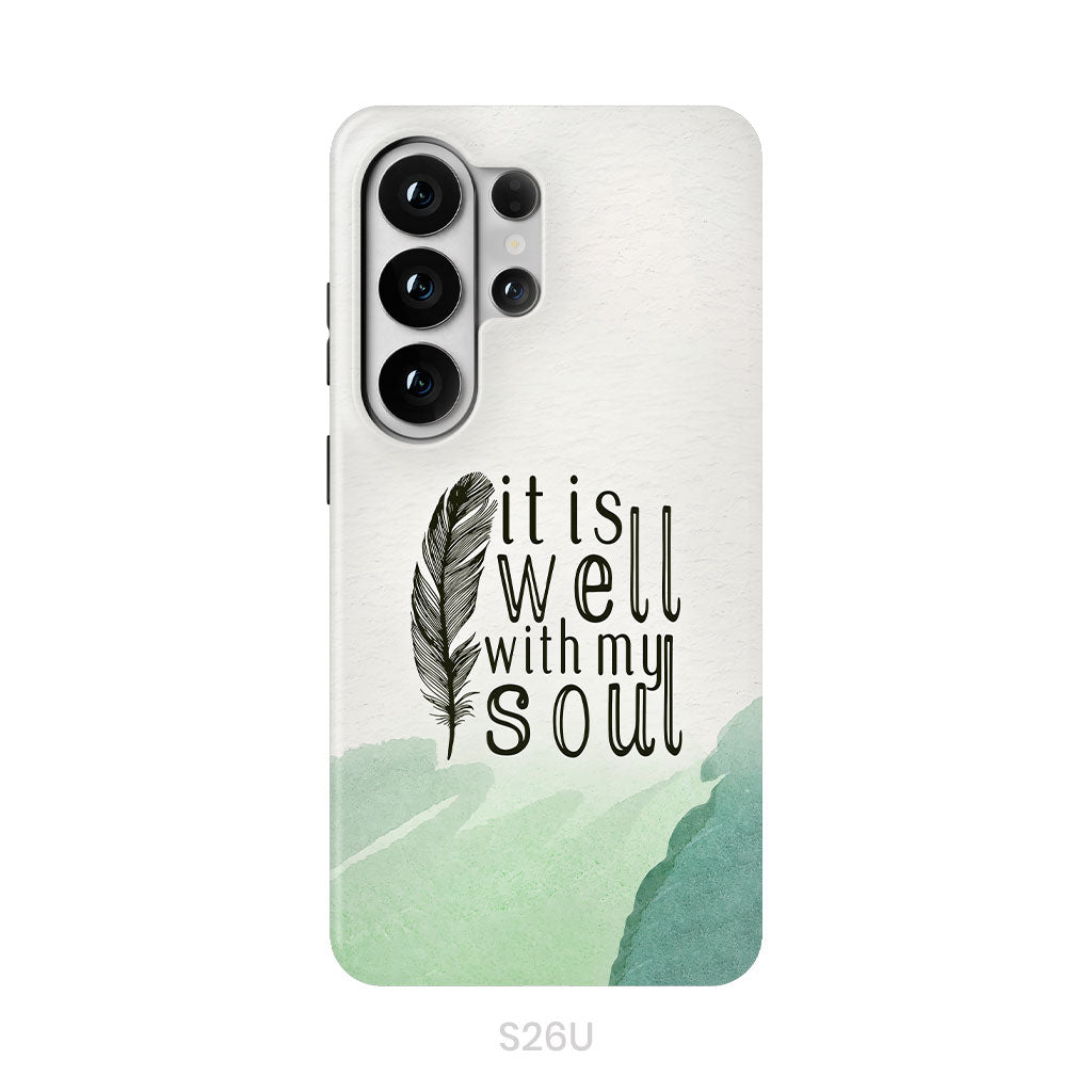 It is Well With My Soul, Feather, Phone Case