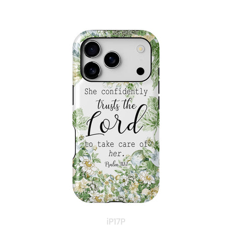 She Confidently Trusts The Lord To Take Care Of Her Psalm 112:7 Phone Case