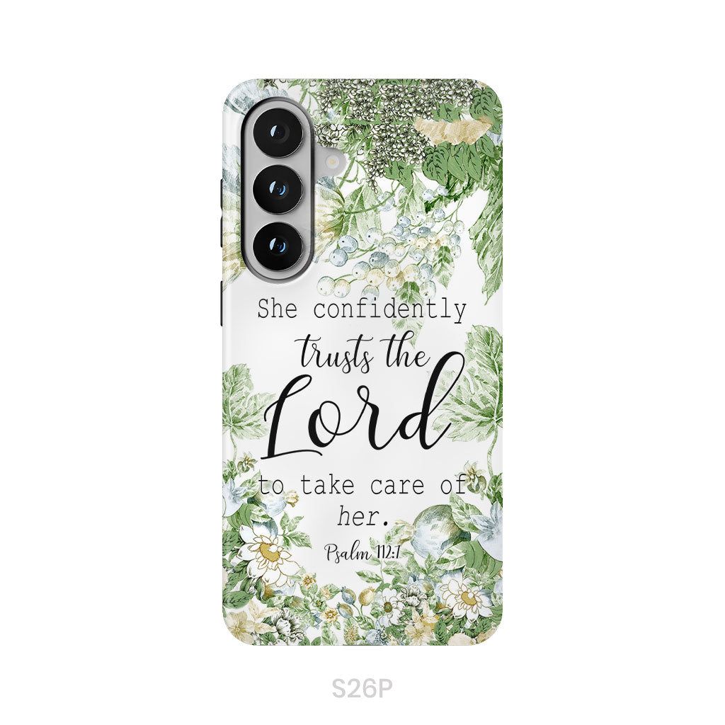 She Confidently Trusts The Lord To Take Care Of Her Psalm 112:7 Phone Case