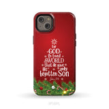 John 3:16 For God So Loved The World – Christmas Tree Christian Phone Case