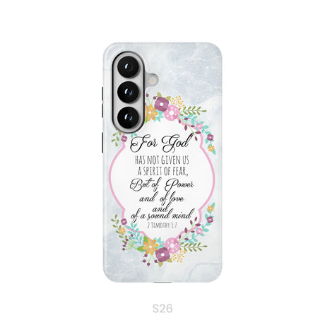For God has not given us a spirit of fear 2 Timothy 1:7 Floral Bible verse phone case