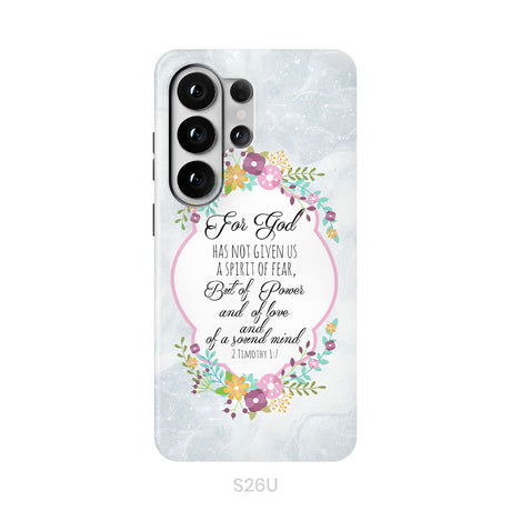 For God has not given us a spirit of fear 2 Timothy 1:7 Floral Bible verse phone case