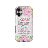 Bible verse phone cases: For God so loved the world John 3:16 Floral phone case
