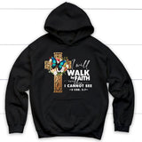 2 Cor 5:7 Walk by faith Butterfly Cross Hoodie Black / S