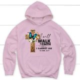 2 Cor 5:7 Walk by faith Butterfly Cross Hoodie Light Pink / S