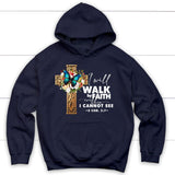 2 Cor 5:7 Walk by faith Butterfly Cross Hoodie Navy / S
