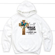 2 Cor 5:7 Walk by faith Butterfly Cross Hoodie White / S
