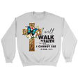 2 Cor 5:7 Walk by faith Butterfly Cross Sweatshirt White / S