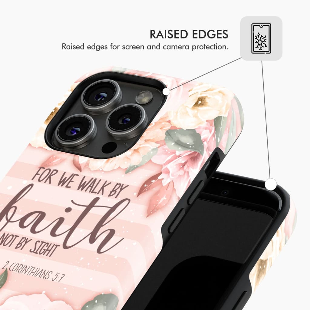 2 Corinthians 5:7 For we walk by faith not sight phone case