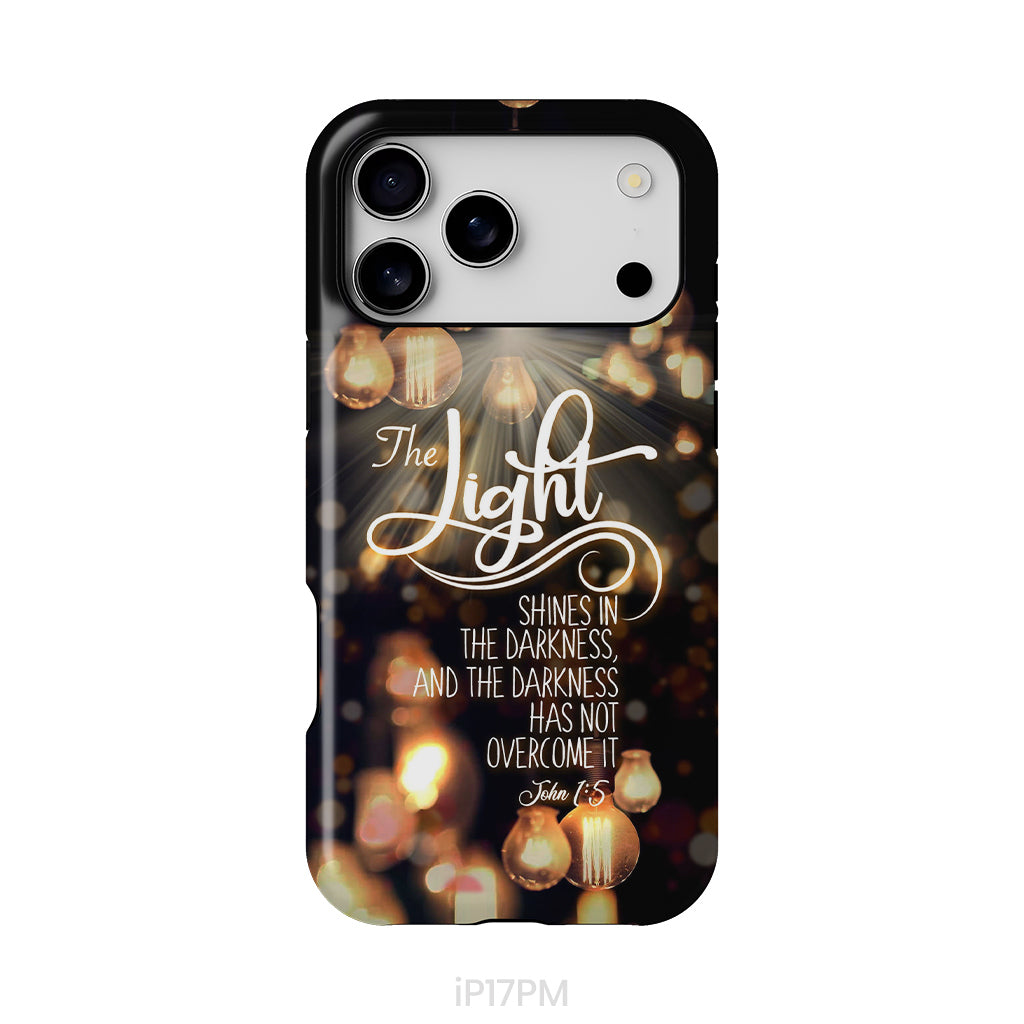 The Light Shines In The Darkness John 1:5 Bible Verse Phone Case, Christian Gifts