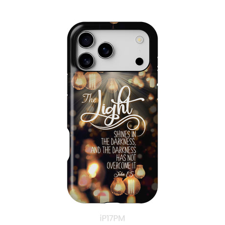 The Light Shines In The Darkness John 1:5 Bible Verse Phone Case, Christian Gifts