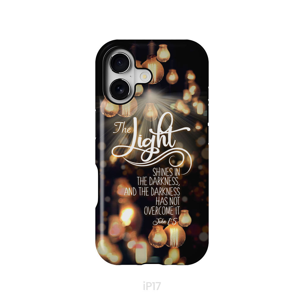 The Light Shines In The Darkness John 1:5 Bible Verse Phone Case, Christian Gifts