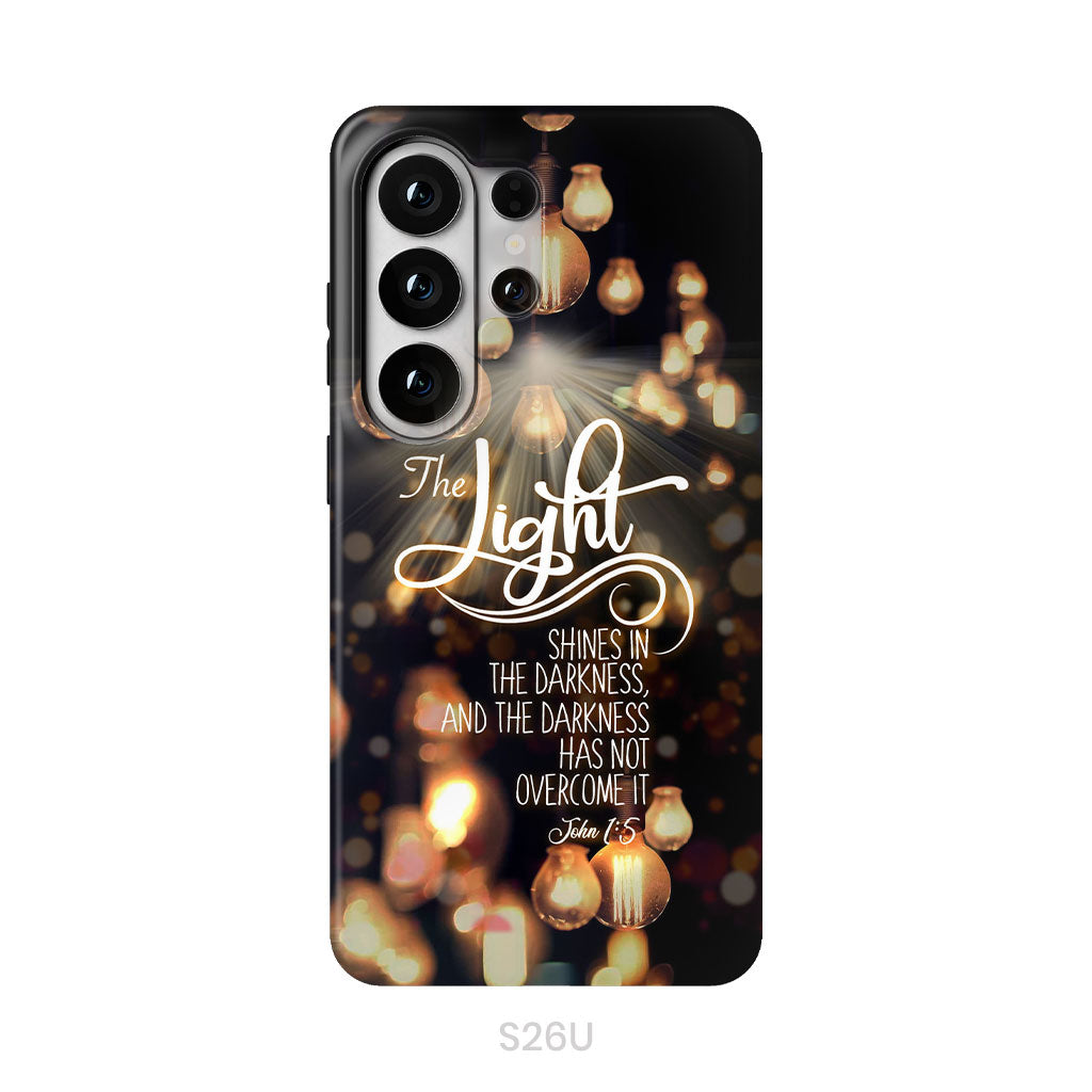 The Light Shines In The Darkness John 1:5 Bible Verse Phone Case, Christian Gifts