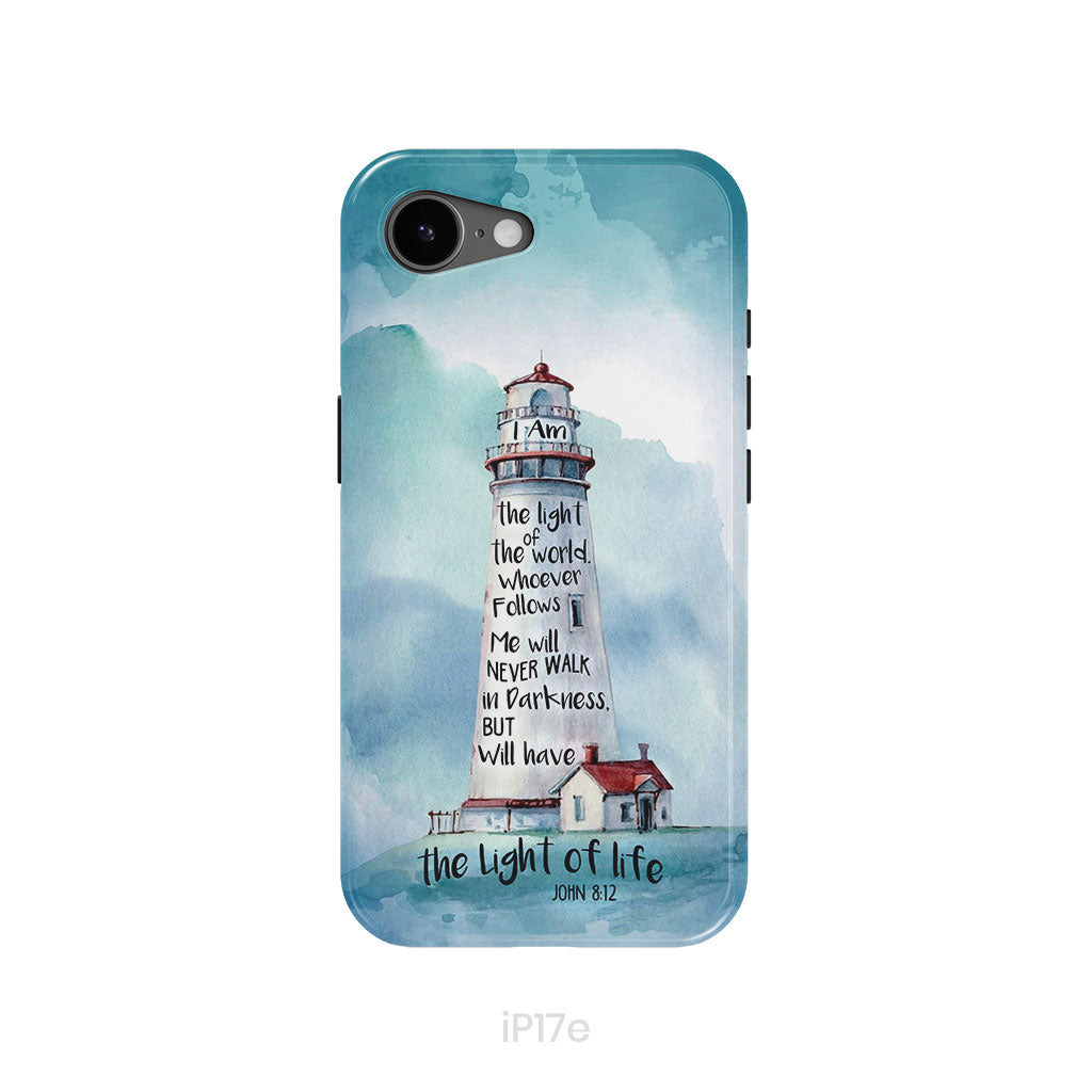 Lighthouse, I Am the Light of the World John 8:12 Bible Verse Phone Case