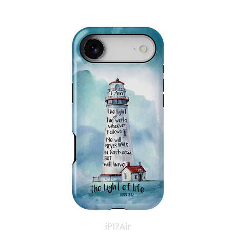 Lighthouse, I Am the Light of the World John 8:12 Bible Verse Phone Case