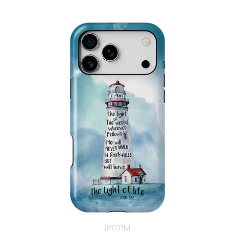 Lighthouse, I Am the Light of the World John 8:12 Bible Verse Phone Case