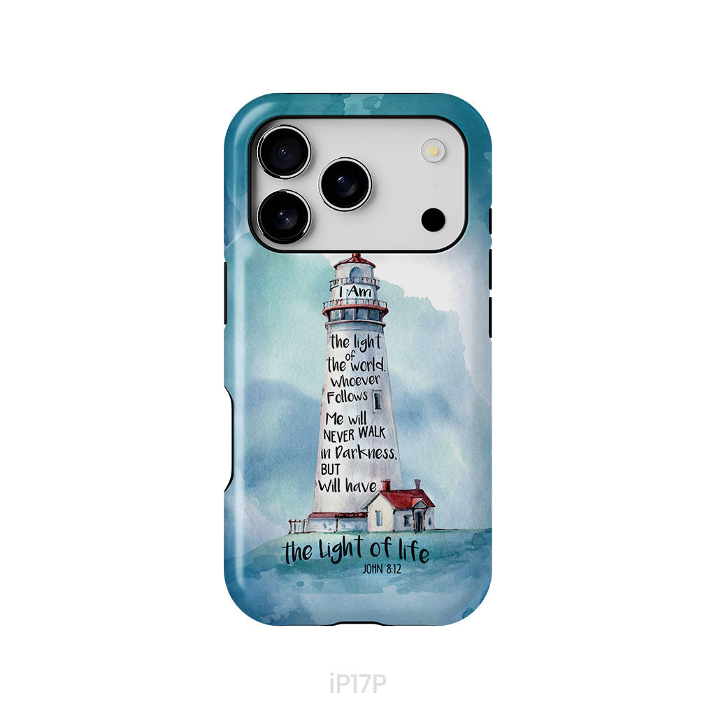 Lighthouse, I Am the Light of the World John 8:12 Bible Verse Phone Case