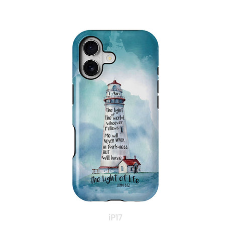 Lighthouse, I Am the Light of the World John 8:12 Bible Verse Phone Case