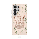 You are loved Romans 5:8 Bible verse phone case