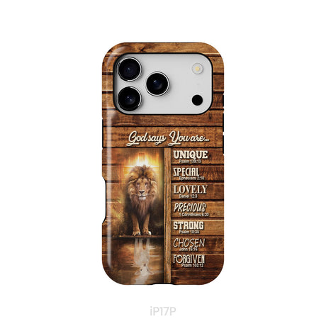 God says you are, Lion and Lamb phone case - Christian phone cases