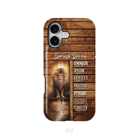 God says you are, Lion and Lamb phone case - Christian phone cases