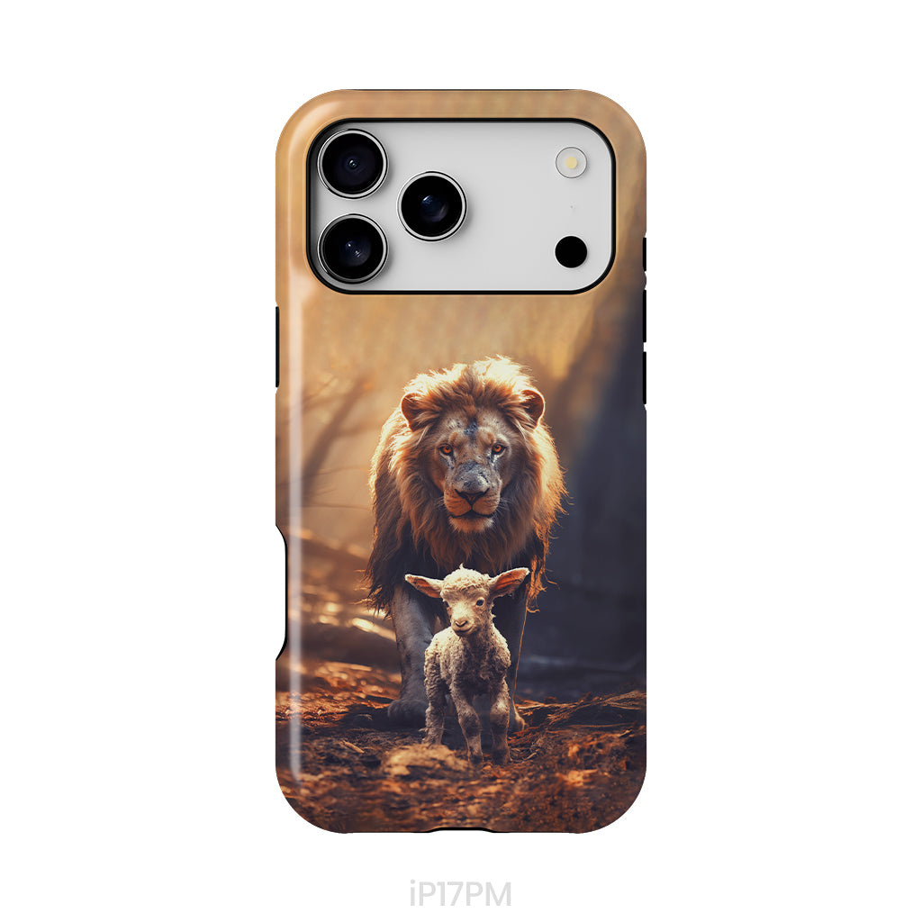 Lion And Lamb In The Forest Phone Case
