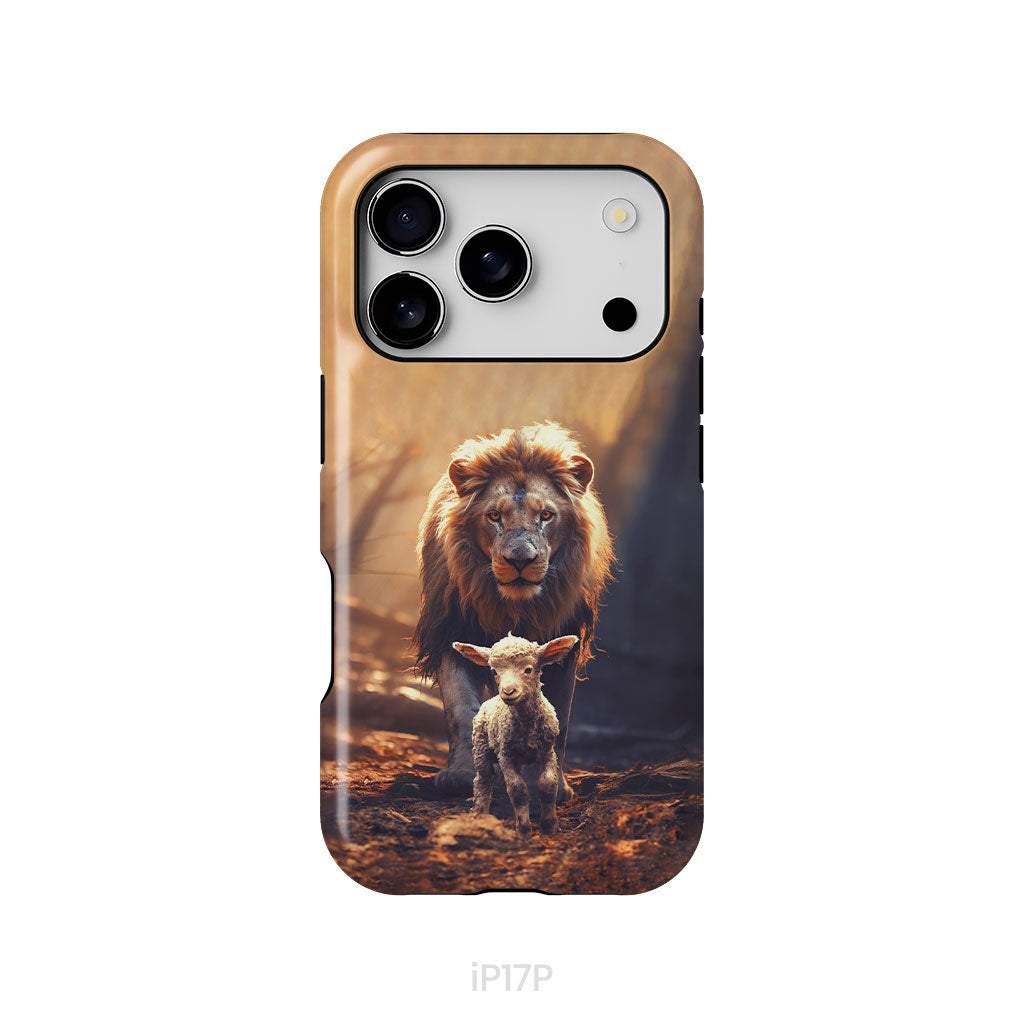 Lion And Lamb In The Forest Phone Case
