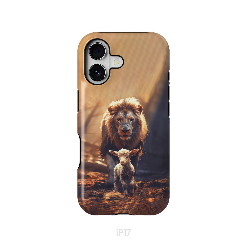 Lion And Lamb In The Forest Phone Case
