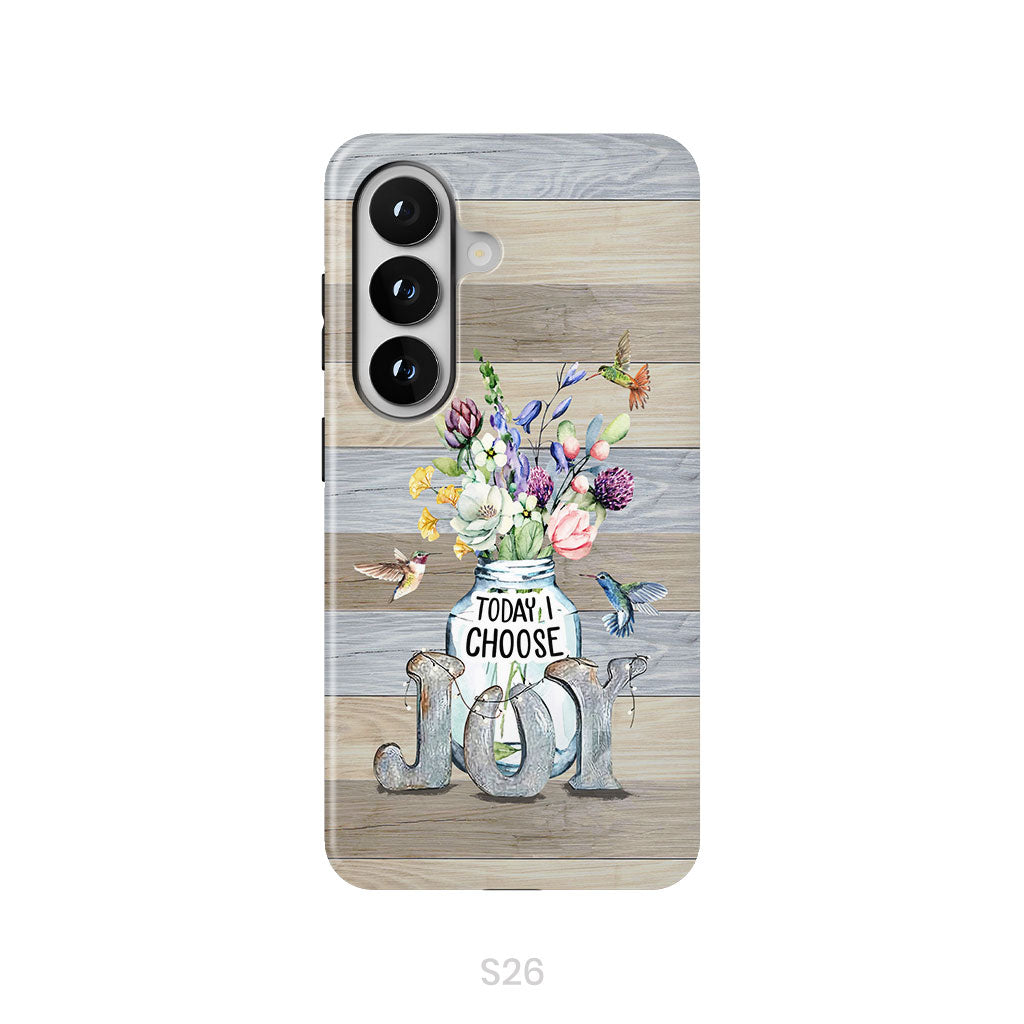 Today I choose joy, hummingbird floral phone case