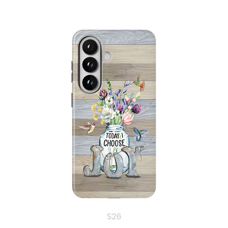 Today I choose joy, hummingbird floral phone case