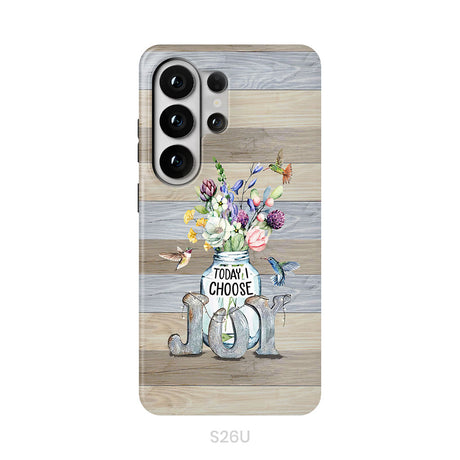 Today I choose joy, hummingbird floral phone case