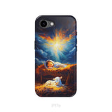 Baby Jesus With A Lamb, Baby Jesus In The Manger, Phone Case