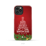 John 3:16 For God So Loved The World – Christmas Tree Christian Phone Case